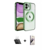 MARSİLYAN™- iPhone 11 Kılıf Nova Işık Özel Seri - Siyah Bilvis 3D Mat Cam Ekran Koruyucu + Şeffaf Kamera Lens Koruma Cam