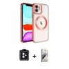MARSİLYAN™- iPhone 11 Kılıf Nova Işık Özel Seri - Siyah Bilvis 3D Mat Cam Ekran Koruyucu + PVD Metal Kamera Lens - SH