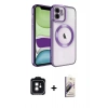 MARSİLYAN™- iPhone 11 Kılıf Nova Işık Özel Seri - Siyah Bilvis 3D Mat Cam Ekran Koruyucu + PVD Metal Kamera Lens - SH