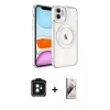 MARSİLYAN™- iPhone 11 Kılıf Nova Işık Özel Seri - Siyah Bilvis 3D Mat Cam Ekran Koruyucu + PVD Metal Kamera Lens - SH