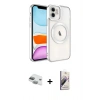 MARSİLYAN™- iPhone 11 Kılıf Nova Işık Özel Seri - Siyah Bilvis 3D Mat Cam Ekran Koruyucu + Pers Alüminyum Kamera Lens - YL