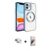 MARSİLYAN™- iPhone 11 Kılıf Nova Işık Özel Seri - Siyah Bilvis 3D Mat Cam Ekran Koruyucu + Pers Alüminyum Kamera Lens - YL