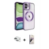 MARSİLYAN™- iPhone 11 Kılıf Nova Işık Özel Seri - Siyah Bilvis 3D Mat Cam Ekran Koruyucu + Pers Alüminyum Kamera Lens - YL