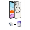 MARSİLYAN™- iPhone 11 Kılıf Nova Işık Özel Seri - Siyah Bilvis 5in1 3D Magic Cam Ekran Koruyucu + Pers Alüminyum Kamera Lens - GI
