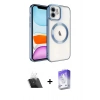 MARSİLYAN™- iPhone 11 Kılıf Nova Işık Özel Seri - Siyah Bilvis 5in1 3D Magic Cam Ekran Koruyucu + Kamera Lens Koruma Cam - SF