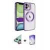 MARSİLYAN™- iPhone 11 Kılıf Nova Işık Özel Seri - Siyah Bilvis 5in1 3D Magic Cam Ekran Koruyucu + Raze Metal Kamera Lens - KI