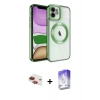 MARSİLYAN™- iPhone 11 Kılıf Nova Işık Özel Seri - Siyah Bilvis 5in1 3D Magic Cam Ekran Koruyucu + Kırmızı Pers Alüminyum Kamera Lens