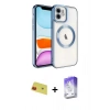 MARSİLYAN™- iPhone 11 Kılıf Nova Işık Özel Seri - Siyah Bilvis 5in1 3D Magic Cam Ekran Koruyucu + Rainbow Kamera Lens Koruma Cam - KI