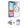 MARSİLYAN™- iPhone 11 Kılıf Nova Işık Özel Seri - Siyah Bilvis 5in1 3D Magic Cam Ekran Koruyucu + Raze Metal Kamera Lens - KI