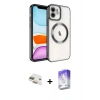 MARSİLYAN™- iPhone 11 Kılıf Nova Işık Özel Seri - Siyah Bilvis 5in1 3D Magic Cam Ekran Koruyucu + Pers Alüminyum Kamera Lens - GD