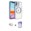 MARSİLYAN™- iPhone 11 Kılıf Nova Işık Özel Seri - Siyah Bilvis 5in1 3D Magic Cam Ekran Koruyucu + Pers Alüminyum Kamera Lens - GD
