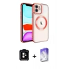 MARSİLYAN™- iPhone 11 Kılıf Nova Işık Özel Seri - Siyah Bilvis 5in1 3D Magic Cam Ekran Koruyucu + PVD Metal Kamera Lens - TU