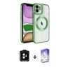 MARSİLYAN™- iPhone 11 Kılıf Nova Işık Özel Seri - Siyah Bilvis 5in1 3D Magic Cam Ekran Koruyucu + PVD Metal Kamera Lens - TU