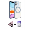 MARSİLYAN™- iPhone 11 Kılıf Nova Işık Özel Seri - Siyah Bilvis 5in1 3D Magic Cam Ekran Koruyucu + Raze Metal Kamera Lens - SH