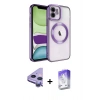 MARSİLYAN™- iPhone 11 Kılıf Nova Işık Özel Seri - Siyah Bilvis 5in1 3D Magic Cam Ekran Koruyucu + Raze Metal Kamera Lens - MR