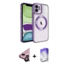 MARSİLYAN™- iPhone 11 Kılıf Nova Işık Özel Seri - Siyah Bilvis 5in1 3D Magic Cam Ekran Koruyucu + Raze Metal Kamera Lens - SH