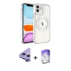 MARSİLYAN™- iPhone 11 Kılıf Nova Işık Özel Seri - Siyah Bilvis 5in1 3D Magic Cam Ekran Koruyucu + Raze Metal Kamera Lens - MR