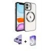 MARSİLYAN™- iPhone 11 Kılıf Nova Işık Özel Seri - Siyah Bilvis 5in1 3D Magic Cam Ekran Koruyucu + Raze Metal Kamera Lens - MR