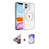 MARSİLYAN™- iPhone 11 Kılıf Nova Işık Özel Seri - Siyah Bilvis 5in1 3D Magic Cam Ekran Koruyucu + Raze Metal Kamera Lens - SH