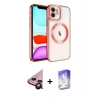 MARSİLYAN™- iPhone 11 Kılıf Nova Işık Özel Seri - Siyah Bilvis 5in1 3D Magic Cam Ekran Koruyucu + Raze Metal Kamera Lens - SH