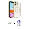 MARSİLYAN™- iPhone 11 Kılıf Nova Işık Özel Seri - Siyah Bilvis 5in1 3D Magic Cam Ekran Koruyucu + Renkli Kamera Lens Koruma Cam - YL