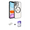 MARSİLYAN™- iPhone 11 Kılıf Nova Işık Özel Seri - Siyah Bilvis 5in1 3D Magic Cam Ekran Koruyucu + Renkli Kamera Lens Koruma Cam - YL