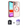 MARSİLYAN™- iPhone 11 Kılıf Nova Işık Özel Seri - Siyah Bilvis 5in1 3D Magic Cam Ekran Koruyucu + Siyah PVD Metal Kamera Lens