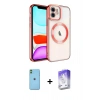 MARSİLYAN™- iPhone 11 Kılıf Nova Işık Özel Seri - Siyah Bilvis 5in1 3D Magic Cam Ekran Koruyucu + Neon Fosforlu Kamera Lens - YL
