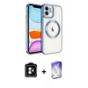 MARSİLYAN™- iPhone 11 Kılıf Nova Işık Özel Seri - Siyah Bilvis 5in1 3D Magic Cam Ekran Koruyucu + Yeşil PVD Metal Kamera Lens