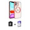 MARSİLYAN™- iPhone 11 Kılıf Nova Işık Özel Seri - Siyah Bilvis 5in1 3D Magic Cam Ekran Koruyucu + Yeşil PVD Metal Kamera Lens