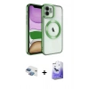 MARSİLYAN™- iPhone 11 Kılıf Nova Işık Özel Seri - Siyah Bilvis 5in1 5D Magic Hayalet Cam Ekran Koruyucu + Pers Alüminyum Kamera Lens - GI