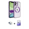 MARSİLYAN™- iPhone 11 Kılıf Nova Işık Özel Seri - Siyah Bilvis 5in1 5D Magic Hayalet Cam Ekran Koruyucu + Pers Alüminyum Kamera Lens - LT