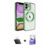 MARSİLYAN™- iPhone 11 Kılıf Nova Işık Özel Seri - Siyah Bilvis 5in1 5D Magic Hayalet Cam Ekran Koruyucu + Kamera Lens Koruma Cam - SF