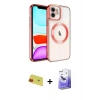 MARSİLYAN™- iPhone 11 Kılıf Nova Işık Özel Seri - Siyah Bilvis 5in1 5D Magic Hayalet Cam Ekran Koruyucu + Rainbow Kamera Lens Koruma Cam - KI