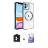 MARSİLYAN™- iPhone 11 Kılıf Nova Işık Özel Seri - Siyah Bilvis 5in1 5D Magic Hayalet Cam Ekran Koruyucu + PVD Metal Kamera Lens - MI
