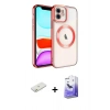 MARSİLYAN™- iPhone 11 Kılıf Nova Işık Özel Seri - Siyah Bilvis 5in1 5D Magic Hayalet Cam Ekran Koruyucu + Renkli Kamera Lens Koruma Cam - TU