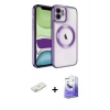 MARSİLYAN™- iPhone 11 Kılıf Nova Işık Özel Seri - Siyah Bilvis 5in1 5D Magic Hayalet Cam Ekran Koruyucu + Renkli Kamera Lens Koruma Cam - TU