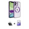 MARSİLYAN™- iPhone 11 Kılıf Nova Işık Özel Seri - Siyah Bilvis 5in1 5D Magic Hayalet Cam Ekran Koruyucu + Kamera Lens Koruma Cam - SF