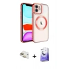 MARSİLYAN™- iPhone 11 Kılıf Nova Işık Özel Seri - Siyah Bilvis 5in1 5D Magic Hayalet Cam Ekran Koruyucu + Pers Alüminyum Kamera Lens - GD