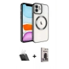 MARSİLYAN™- iPhone 11 Kılıf Nova Işık Özel Seri - Siyah Bilvis Hayalet Cam Ekran Koruyucu + Kamera Lens Koruma Cam - SF