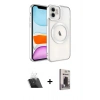 MARSİLYAN™- iPhone 11 Kılıf Nova Işık Özel Seri - Siyah Bilvis Hayalet Cam Ekran Koruyucu + Kamera Lens Koruma Cam - SF