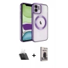 MARSİLYAN™- iPhone 11 Kılıf Nova Işık Özel Seri - Siyah Bilvis Hayalet Cam Ekran Koruyucu + Kamera Lens Koruma Cam - SF