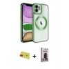 MARSİLYAN™- iPhone 11 Kılıf Nova Işık Özel Seri - Siyah Bilvis Hayalet Cam Ekran Koruyucu + Rainbow Kamera Lens Koruma Cam - KI