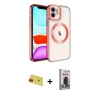 MARSİLYAN™- iPhone 11 Kılıf Nova Işık Özel Seri - Siyah Bilvis Hayalet Cam Ekran Koruyucu + Rainbow Kamera Lens Koruma Cam - KI