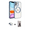 MARSİLYAN™- iPhone 11 Kılıf Nova Işık Özel Seri - Siyah Bilvis Hayalet Cam Ekran Koruyucu + Pers Alüminyum Kamera Lens - LT