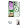 MARSİLYAN™- iPhone 11 Kılıf Nova Işık Özel Seri - Siyah Bilvis Hayalet Cam Ekran Koruyucu + Pers Alüminyum Kamera Lens - LT