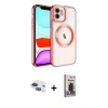 MARSİLYAN™- iPhone 11 Kılıf Nova Işık Özel Seri - Siyah Bilvis Hayalet Cam Ekran Koruyucu + Pers Alüminyum Kamera Lens - LT