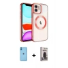 MARSİLYAN™- iPhone 11 Kılıf Nova Işık Özel Seri - Siyah Bilvis Hayalet Cam Ekran Koruyucu + Neon Fosforlu Kamera Lens - MI
