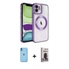 MARSİLYAN™- iPhone 11 Kılıf Nova Işık Özel Seri - Siyah Bilvis Hayalet Cam Ekran Koruyucu + Neon Fosforlu Kamera Lens - MI
