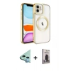 MARSİLYAN™- iPhone 11 Kılıf Nova Işık Özel Seri - Siyah Bilvis Hayalet Cam Ekran Koruyucu + Raze Metal Kamera Lens - MI